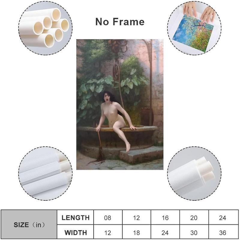 LUDU Vintage Printed Poster by Jean-Leon Gerome Truth Coming Out of Her Well Canvas Wall Art Poster Decorative Bedroom Modern Home Print Picture Artworks Posters 16x24inch(40x60cm)