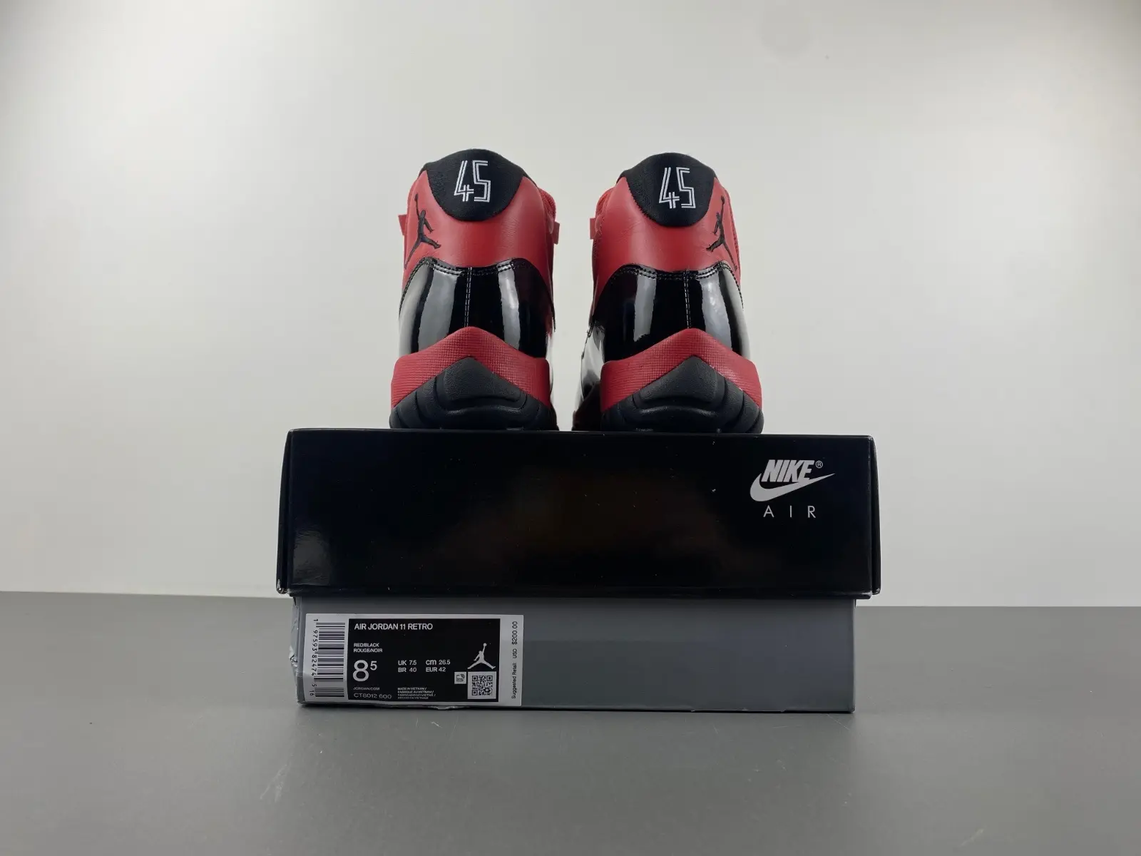 Matte Red & Shiny Black Upper Unisex Vintage High Top Basketball Sneakers, Brand New Sealed Comes with Original Shoe Box, Lightweight Cushion Purple Sole All Season Fashion Sneakers