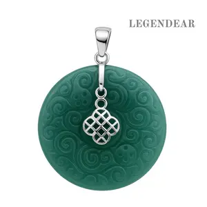 Hand-Polished Natural Jade Peace Amulet Pendant Necklace | Elegant Gift of Blessing and Good Fortune