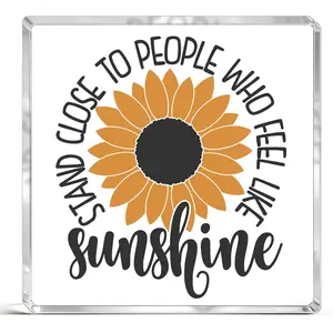 Stocking Stuffers For Family Friends Christmas Gifts Inspirational Room Decor Acrylic Sunflower Plaque Desk Decor Sign Acrylic Desktop Decoration Motivational Gifts For Women Man Student Coworkers Dad Summer Decorations For Home