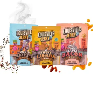 Louisville Jerky Co. - Organic Plant Based Jerky Variety Pack, 3 Flavors, High Protein, Low Fat, Gluten-Free, Non-GMO, Handmade in America