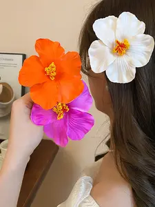 Women's Beach Vacation Style Flower Hair Clip, Fashionable Versatile Floral Hair Accessory, Perfect for Summer