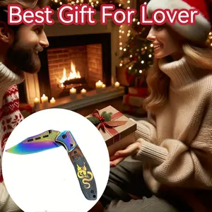 1pc Pocket Knife for Men, Folding Knife With Clip & 3D DRAGON Relief, Embossed Edc Knife For Men Outdoor Survival Camping Hiking ，Halloween Valentines Birthday Christmas Anniversary Fathers Day Graduation Gift -Men Fishing Knives