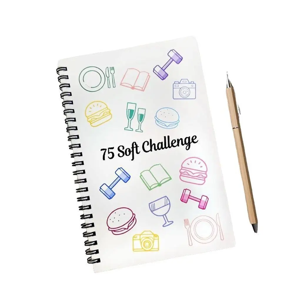 75-Day Soft Challenge Diary & Spiral Bound Productivity Planner Notebook, A5 Size Time Management Journal, Self Improvement Journal, Weekly & Monthly Calendar, Life Planner Journal, Weekly Goal Planner, Weekly Planner Notepad, Office Stationery Supplies