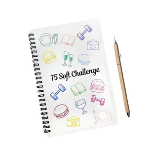 75-Day Soft Challenge Diary & Spiral Bound Productivity Planner Notebook, A5 Size Time Management Journal, Weekly & Monthly Calendar, Office Stationery Supplies