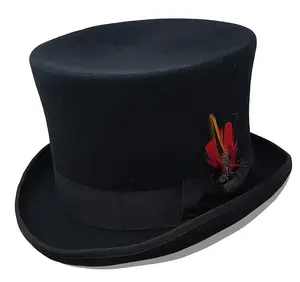 Gentlemen's Victorian-Style Top Hat with Shoelace Band, 6.5" Tall Mad Hatter Party Hat, Festive & Party Supplies Accessory