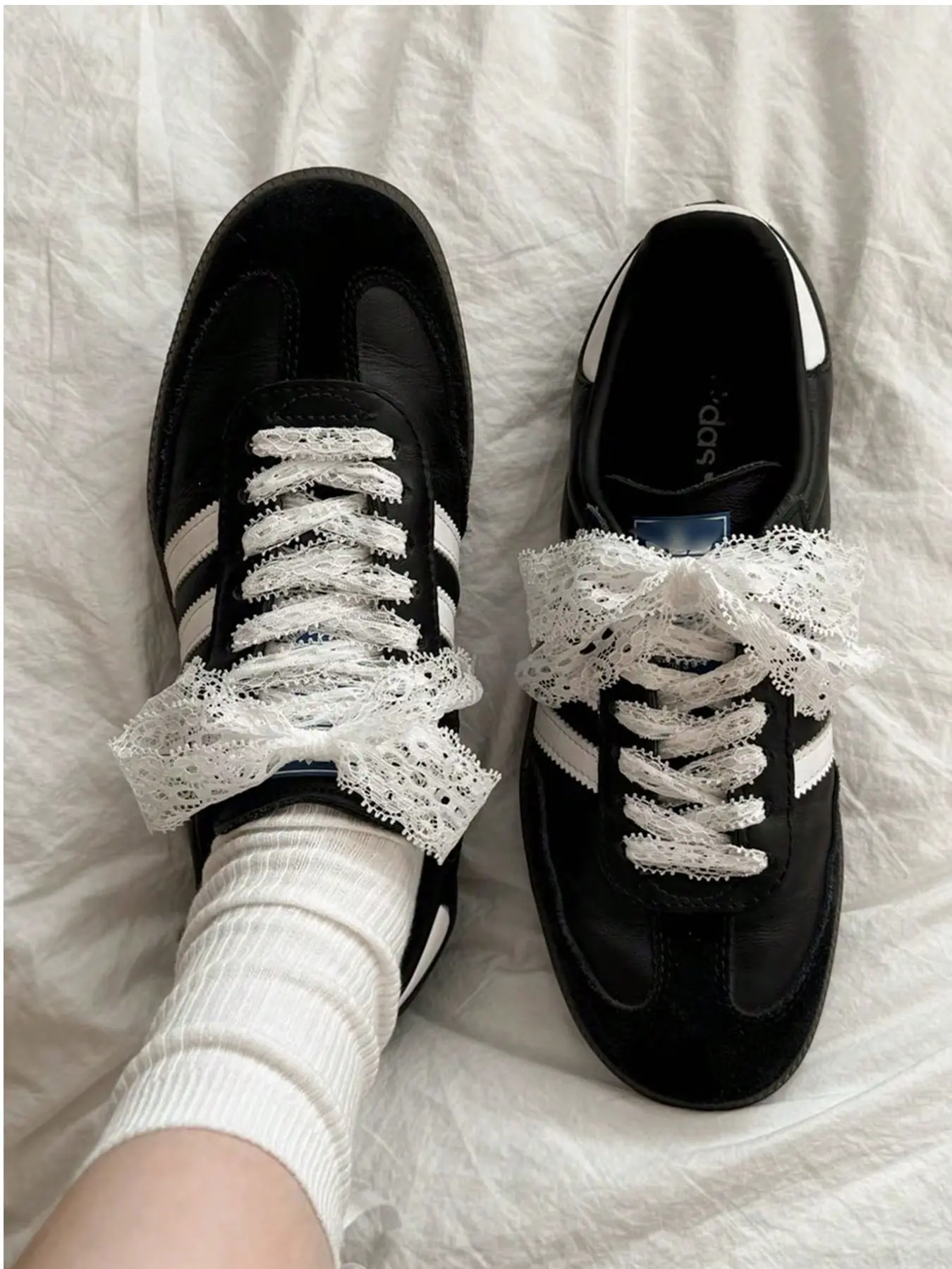 1 Pair Style Korean Lace Bow Shoe Laces, Footwear Lace, 120cm, Secure Lace Up, Casual Sport Shoes Accessories, Laces For Sneakers, Daily Wear Lace Shoelaces, All Seasons