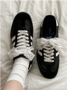 1 Pair Style Korean Lace Bow Shoe Laces, Footwear Lace, 120cm, Secure Lace Up, Casual Sport Shoes Accessories, Daily Wear Lace Shoelaces, All Seasons