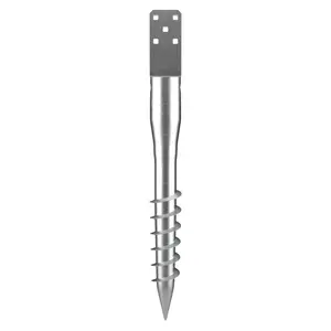 Spring new arrivals No Dig Ground Anchor, 1 Pack 3.94 x 2.76 x 27.56 in DIY Screw in Post Stake, Includes 6 Lag Bolts & a Rebar, U-Shape Heavy Duty Steel Post Holder, Great for Mailbox Posts and Fence Posts