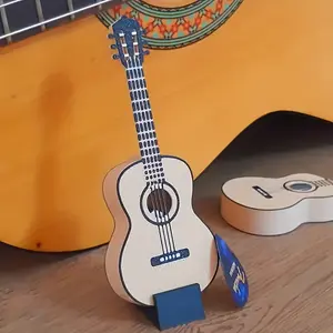 Guitar Miniature with Storage Box for Picks Creative Desk Decoration