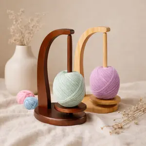 Yarn Holder for Crocheting and Knitting, Wooden Yarn Spinner with Magnetic Rotating Mechanism, Crochet Gift for Knitting Lovers