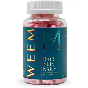 WEEM Hair Skin and Nails Gummies - Supports Healthy Hair - Vegan biotin Vitamins for Women & Men Supports Faster Hair Growth, Stronger Nails, Healthy Skin, Extra Strength (1)