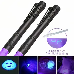 UV Counterfeit Detection Flashlight - 2/4/6/8/12pcs Portable 395Nm Blacklight for Currency Authentication, Pet Ringworm/Urine Detection And Scorpion/Tick Tracking, Requires 2 X AAA Batteries (Not Included)