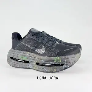 Wide Fit Dark Black Gray Camo Mesh Breathable Comfort Running Sneakers Dual Air Cushion Stable Shock Proof Thick Sole Unisex Trainers for Shopping Leisure Long Distance Walk