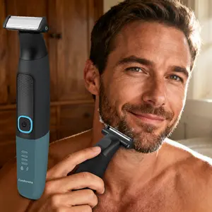 Conduroma Men’s Body & Beard High Quality Trimmer – Dual-Blade Electric Groomer with Travel Lock, Waterproof Wet/Dry Use, Adjustable Guide Combs, Ideal for Beard, Chin, Sideburns & Chest