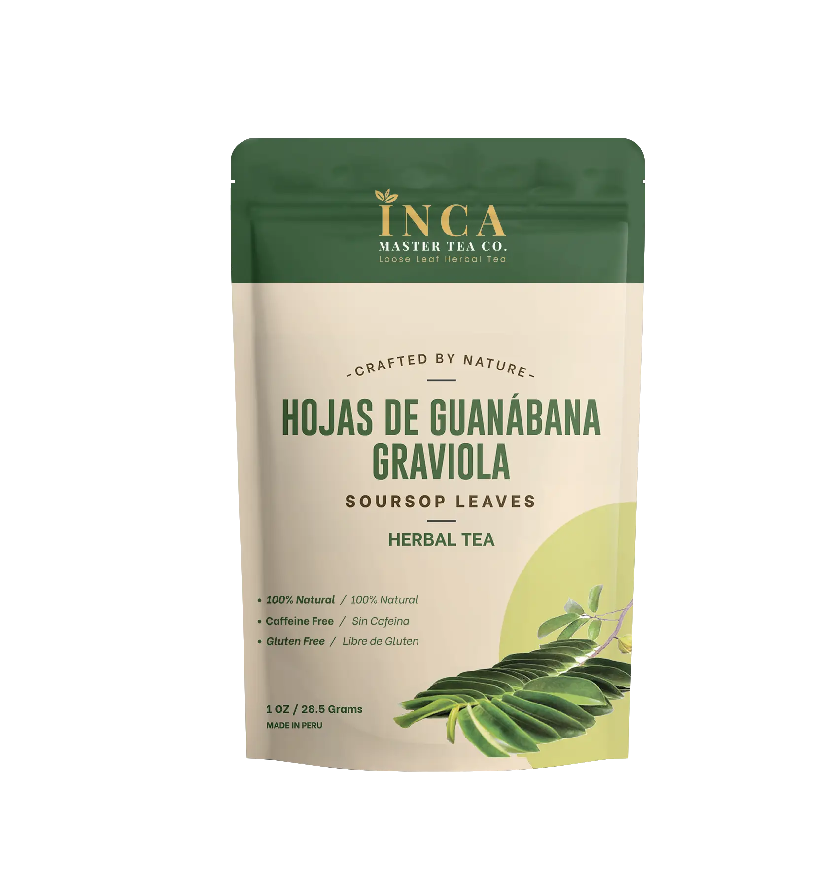 Inca Master Soursop Tea – Guanabana Leaves, Cut & Sifted Loose Leaf, 3.5 oz – Herbal Wellness Tea Fruit Dried Organic Beverage