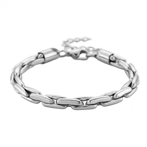 Shop LC Hammer Circular Link Bracelet in Stainless Steel 7-9In