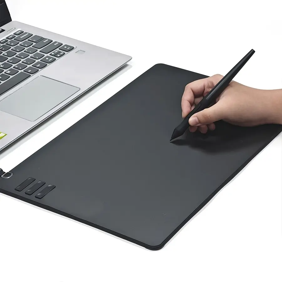 Black Graphics Drawing Tablet - Wacom-Style ABS Resin Digital Drawing Pad, Battery-Free Pen, 6.69x4.21in Active Area for Art, Windows & macOS Compatible