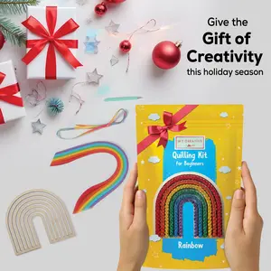 Rainbow Paper Craft Kit - Beginner Quilling DIY Craft, On-the-Go Activity