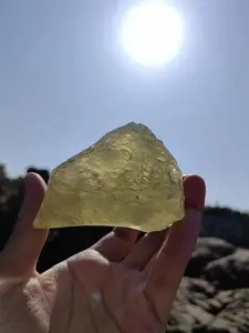 Genuine Raw Libyan Desert Glass Tektite,Natural Golden Libyan Desert Glass Crystal Necklace,Irregular Shape