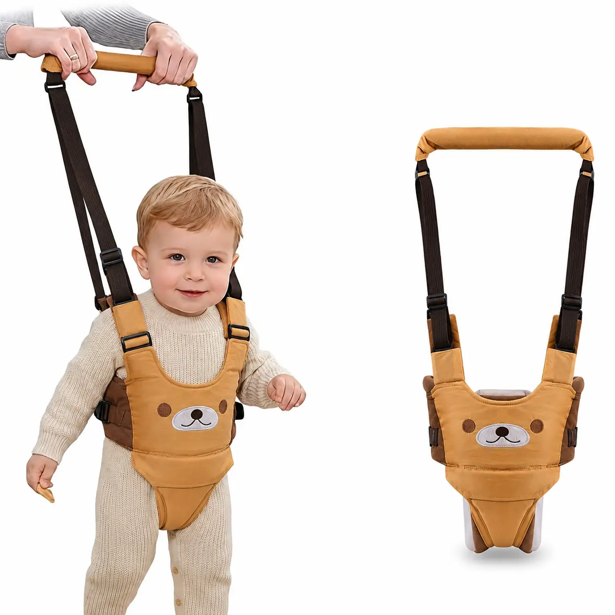 Baby Walking Harnesses Backpack, Safety Assistant Learning Walk Helper, Handheld Adjustable Wings Protective Belt