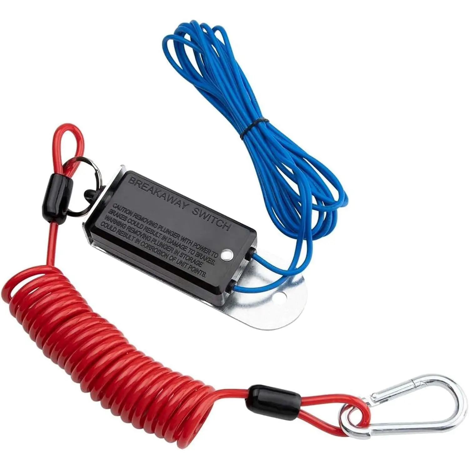 6ft Trailer Breakaway Switch, Breakaway Coiled Cable with Electric Brake Switch Breakaway and Coiled Cable Fits for RV Towing Trailer