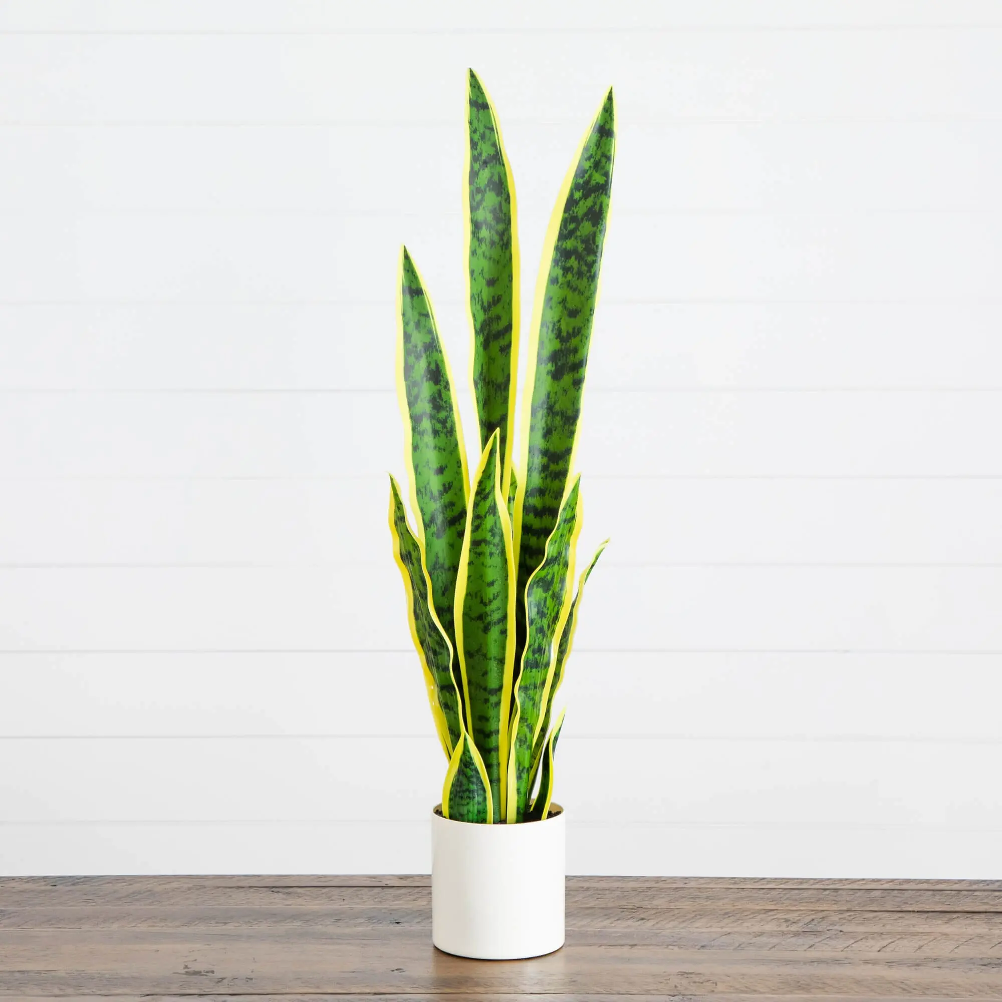 30-in Synthetic Sansevieria Fake Plant, Decorative Indoor Faux Accent for Home Decor, Night Stand Home Supplies