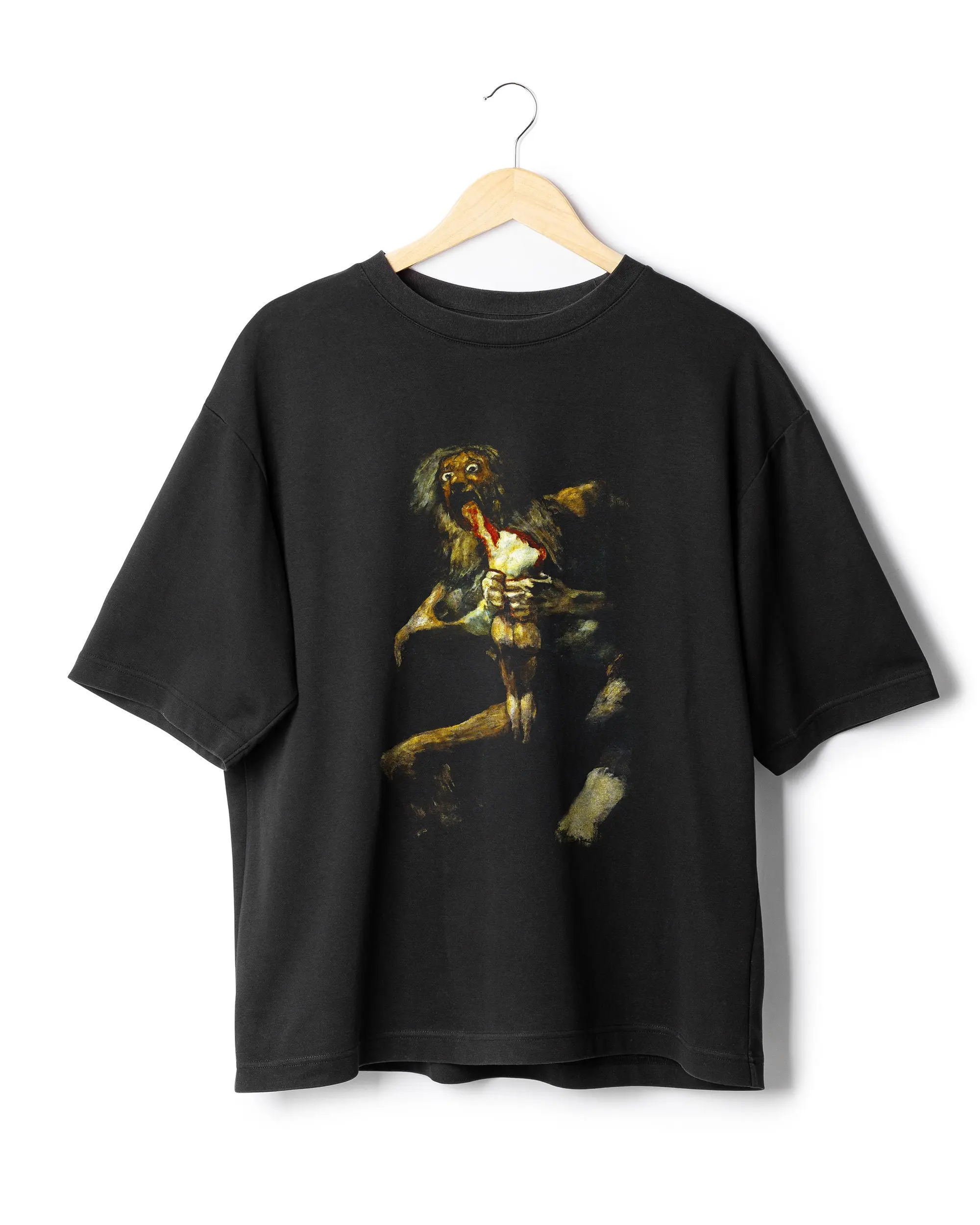 saturn devouring his son shirt francisco goya tshirt Macabre art Oil Painting clothing greek mythology old vintage streetwear fashion Menswear Top