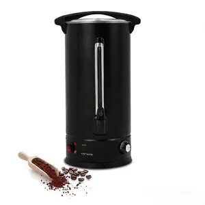 110-Cup Commercial Coffee Urn, 16L /4.2 Gal Double Wall Insulation Coffee Dispenser, Stainless Steel Large Hot Beverage Dispenser with Automatic Temperature Control & Faucet for Party Buffet, Black