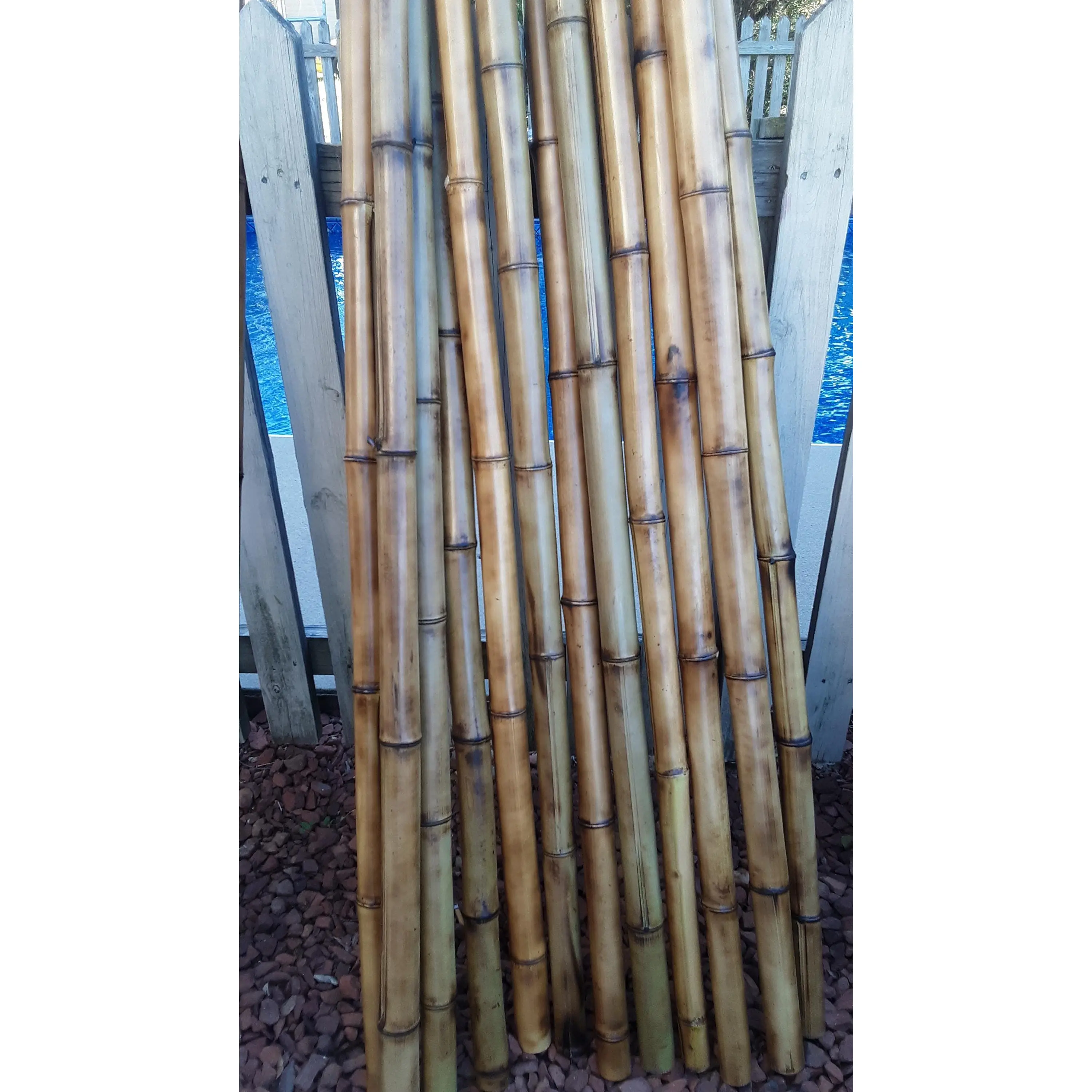 Bamboo Poles 8 Pk 1.5" Diam. Craft Bamboo Sticks Indoor Outdoor Bamboo Decor Bamboo for Garden Bamboo for Vases Sticks for Vase Office Decor