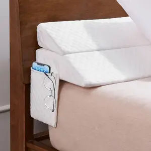 Queen Size Bed Wedge Pillow - Bed Gap Filler Mattress Wedge Headboard Pillow Close The Gap 0-7" Between Your Headboard and Mattress or Wall for Sleeping Backrest Pillow (60"x10"x6" White)