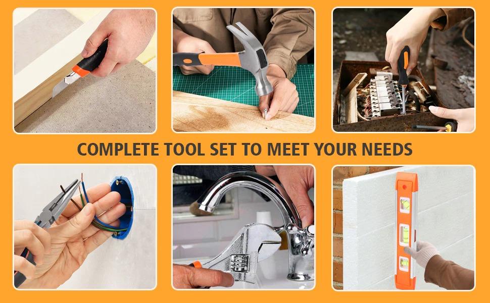 [TOP RATED - FLASH SALE] Garvee 247PCS Household Tool Set with Storage Case, 247 Essential Tools, Soft-Grip Handles, Premium Steel, Dirt-Resistant Case, Portable, Home Repair