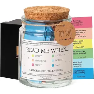 2025 Qunrwe Bible Verse Jar,Scripture Prayer Cards Hope Jar,Religious Graduation Gift,Bible Study Church Christian Gifts for Women Men Mom Dad Friend