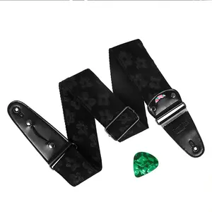 Adjustable Electric Guitar Strap with Wide 3D Print Design, Comfortable Crossbody Shoulder Strap for Bass Guitars, Durable Musical Instrument Accessory