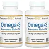 California Gold Nutrition Omega-3, Premium Fish Oil, 180 mg EPA / 120 mg DHA Concentrated Triglyceride Form, 100 Fish Gelatin Softgels (2 Pack)