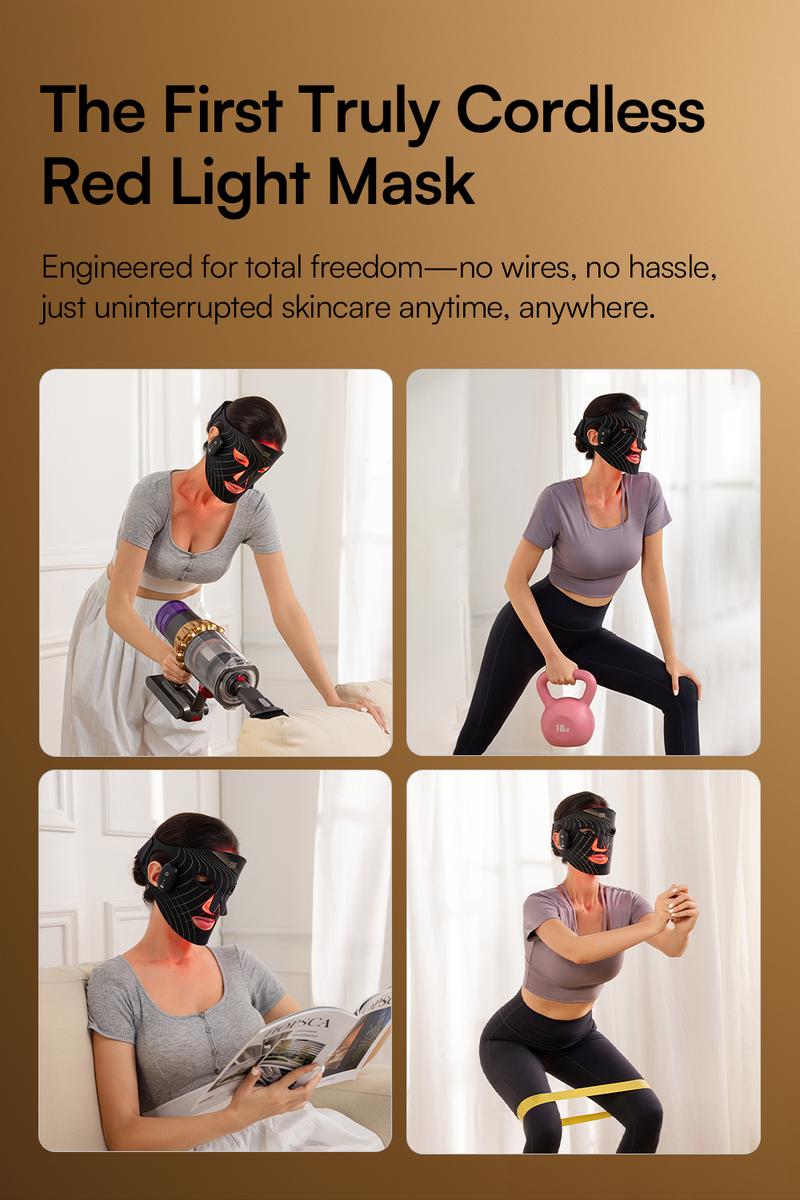INIA GLOW Wireless LED Face Mask, 2-Year Warranty, Portable and Rechargeable for LED Facial Mask Skincare at Home and Travel, The Ultimate Gift Choice for this Season INIA GLOW Wireless LED Face Mask, 2-Year Warranty, Portable and Rechargeable for LED Facial Mask Skincare at Home and Travel, The Ultimate Gift Choice for this Season