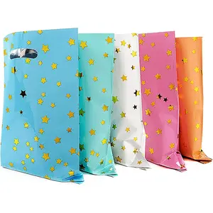 25 Party Favor Bags for  Birthdays, Goodie Candy Bags in 5 Colors with