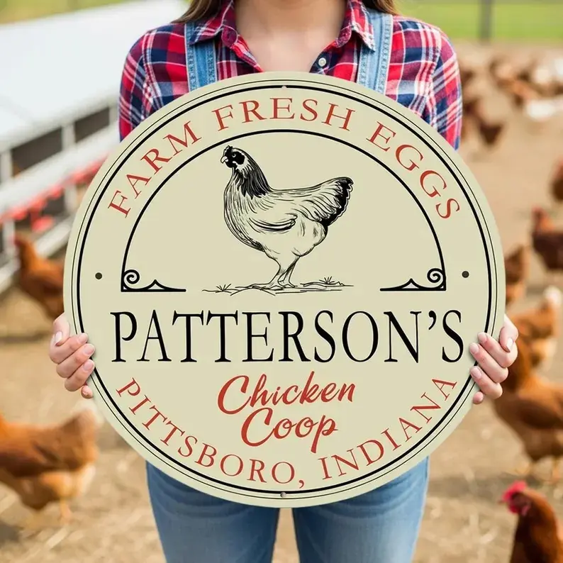 Farm Fresh Eggs Sign, Custom Chicken Sign, Custom Farm Sign, Chicken Coop Sign, Chicken Farm, Eggs Farmed Sign, Farm Decor, Farmer Signs
