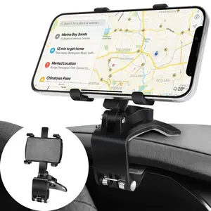 360 Degree Rotation Dashboard Car Phone Holder - Multifunctional One Hand Operation Clip Design Phone Mount Suitable 4-7 inch phones - Car accessories