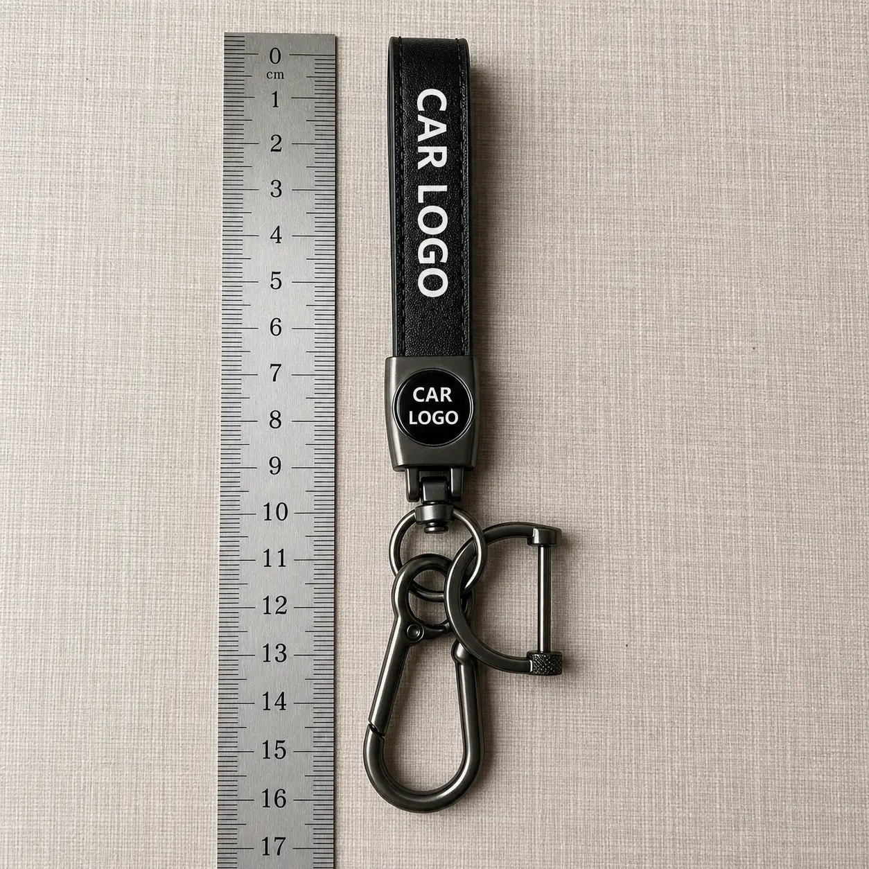 Genuine Leather Car Keychain for Infiniti，360° Swivel Key Holder with Detachable Clip and D-Ring, Keyring Lanyard Accessory, Gift for Men and Women