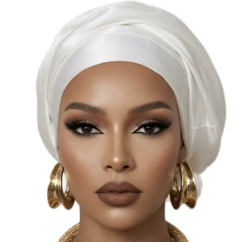 Women's Nana’s Luxury Organza Turbans - Lady’s Fashionable Scarf, Lined with Duchess Silk Fabric, Lightweight Elegant 1-Size Female Headwear, Spot Clean for Party Use