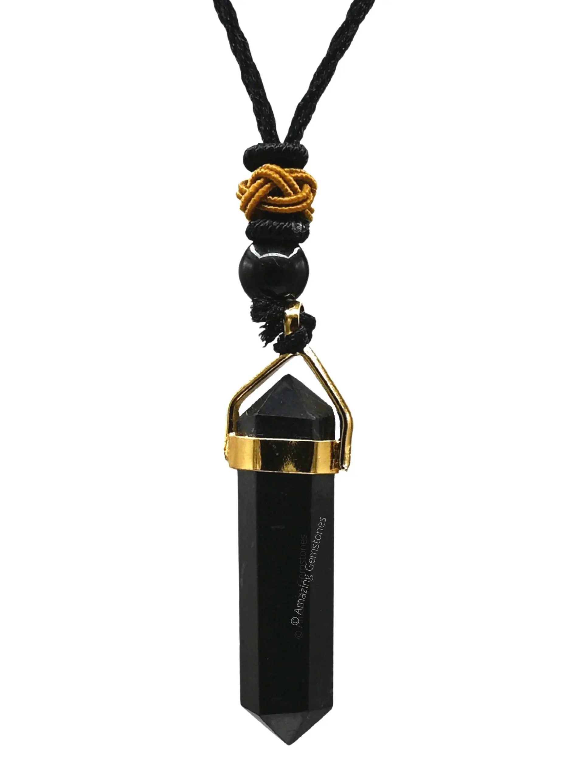 Amazing Gemstone Natural Crystal Shungite Pendant Necklace for Men Women - Meditation, Energy Purification Jewelry Accessory