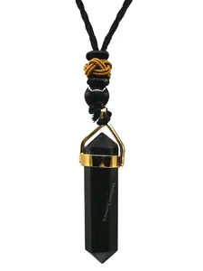 Amazing Gemstone Natural Crystal Shungite Pendant Necklace for Men Women - Meditation, Energy Purification Jewelry Accessory