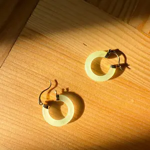 Jade hoop earrings