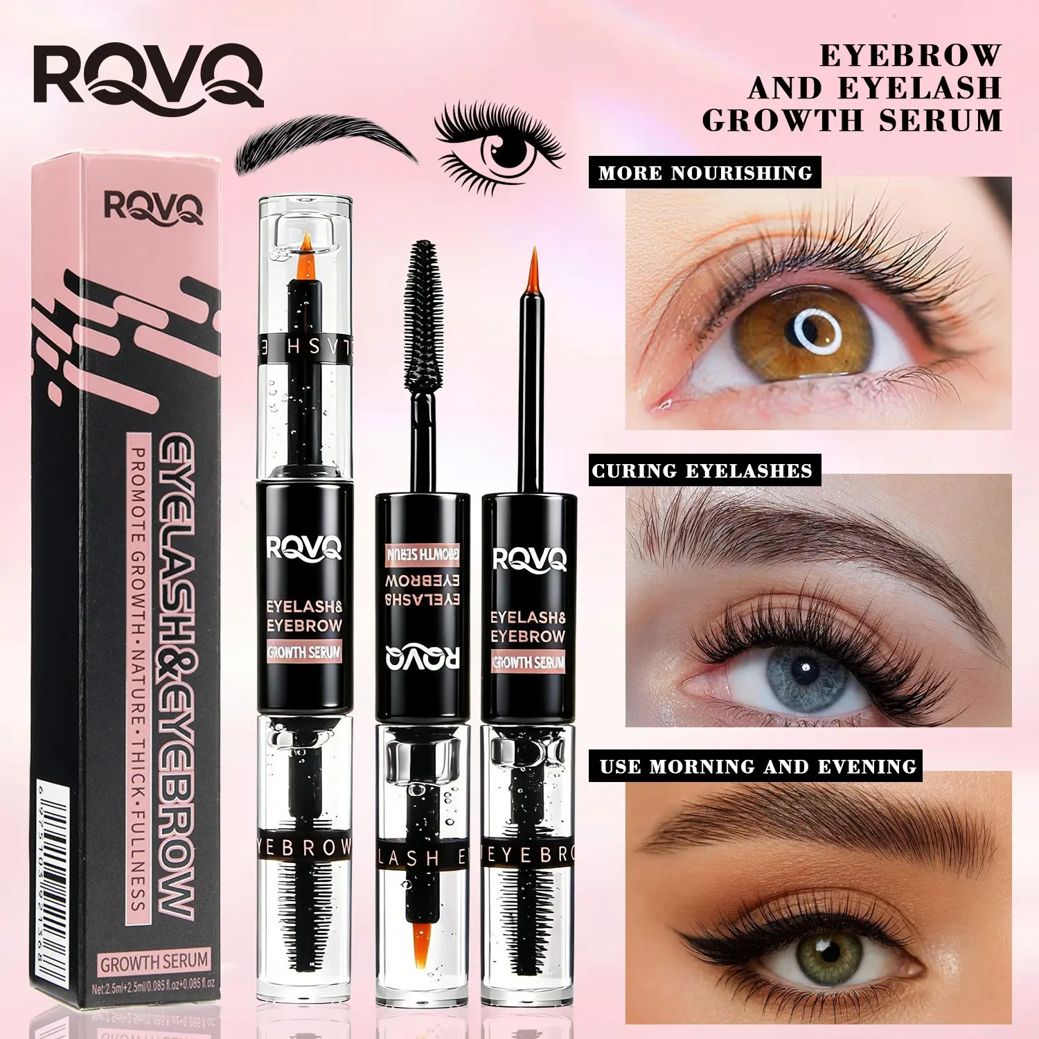 Transparent Lash and Brow Gel, Waterproof Long-Lasting, Volumizing Lift Effect, Clear Formula, Dense Curl Like Mascara Hold