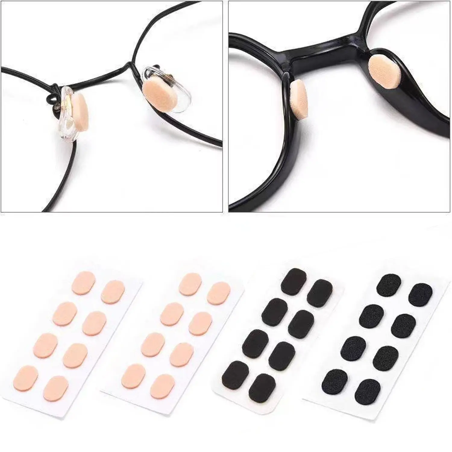 Non-Slip Latex Eyeglass Nose Pads, Soft No-Pressure Design, Prevents Makeup Smudging, Ideal for Daily Use, Comfortable and Durable
