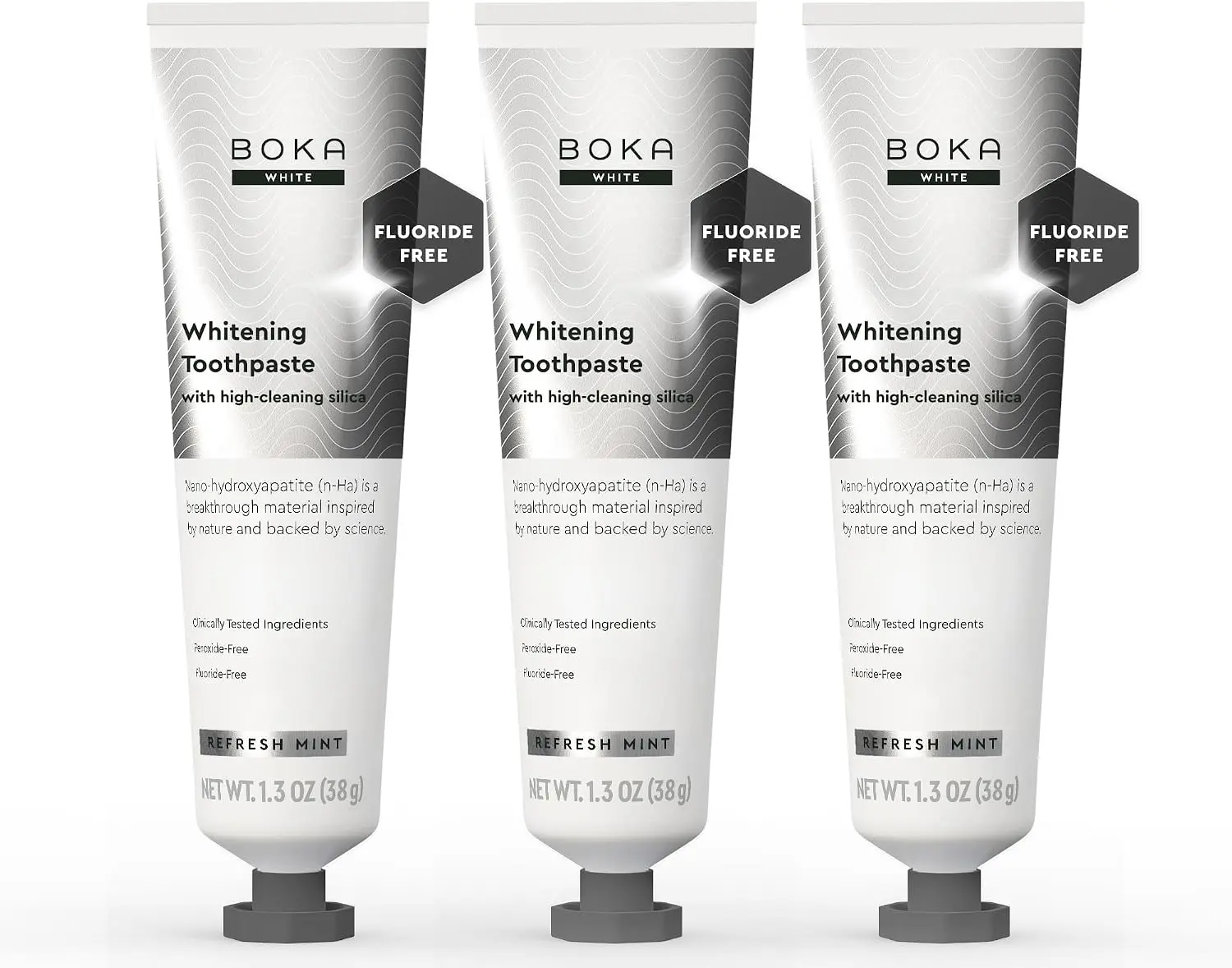 Boka Toothpaste - Fluoride Free Toothpaste, Nano Hydroxyapatite Toothpaste | Appropriate for Sensitive Teeth - Adult Oral Care - Clinically Tested - Whitening - 4 Oz, 3PK