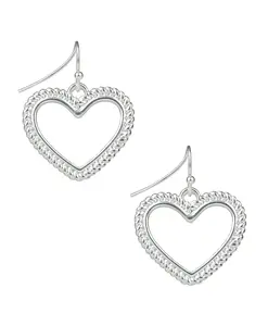 Heart Drop Earrings - Rope Ring