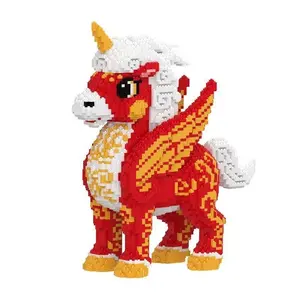 3296-Piece Creative Unicorn Pegasus Building Block Animal Model, Assembly Desk Decor, Unique Gift for Adults at Christmas, Stem Building Blocks