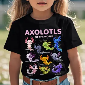 Axolotl Kawaii Axolotls of the World Axolotl Animals Novelty Awesome Graphic Kid T-Shirt Cute Kid T Shirts Trendy Cool Tops Tees for Kid